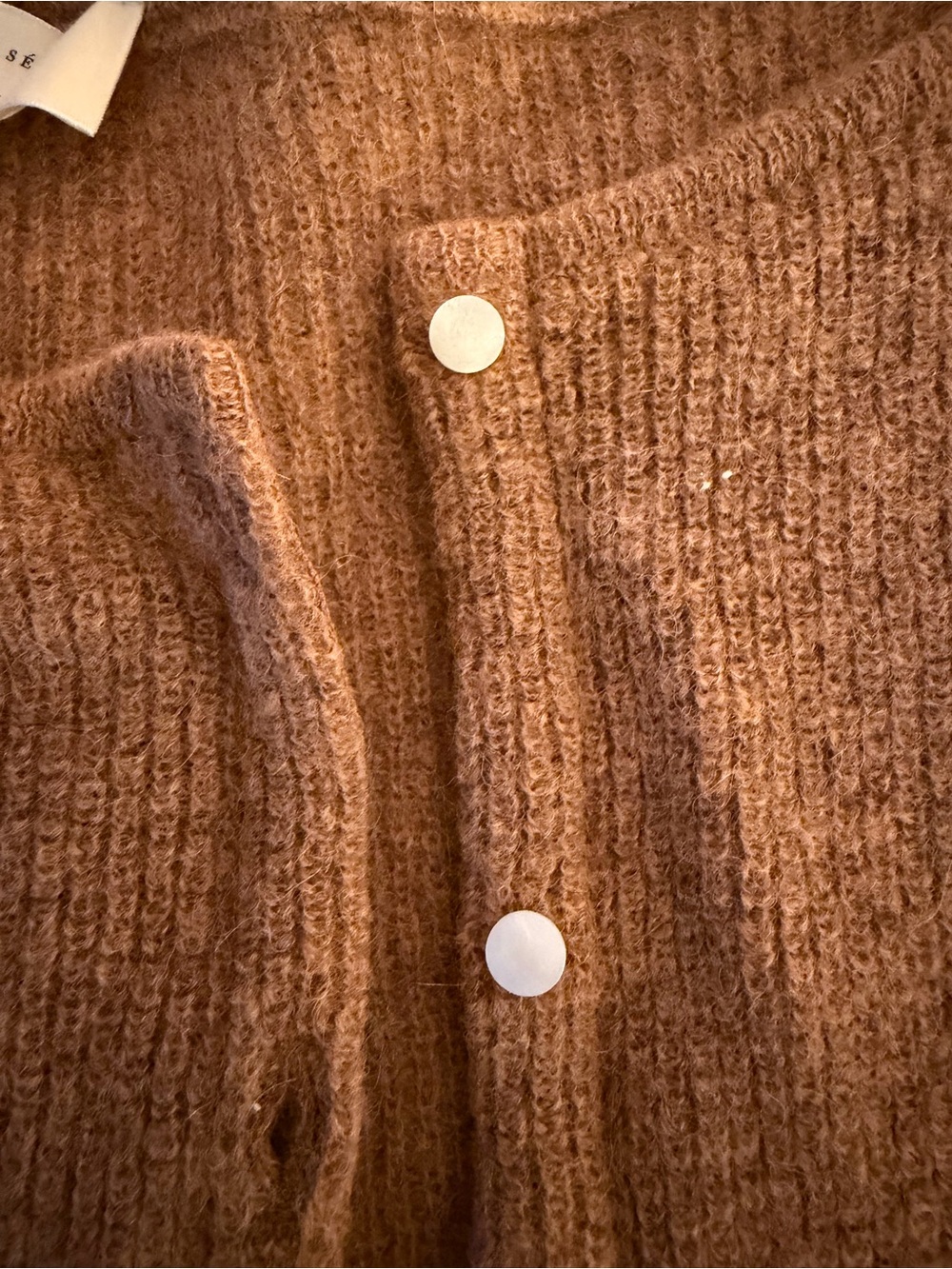 Sezane Chestnut Brown Gaspard Women’s Cardigan - Picture 3 of 5